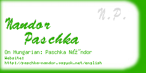 nandor paschka business card